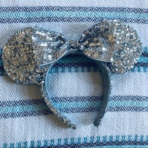 Silver Sequined Mickey Ears